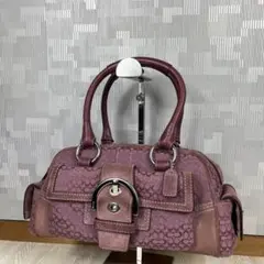 Coach Soho Hand Bag Purple Signature