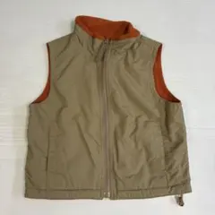 ユニクロ　ベージュとオレンジのフリースベスト