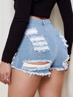 購入意思のないいいね❌ 値下げ❌ ダメージ加工ハイウエストショートパンツ