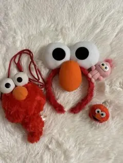 セサミストリートエルモ　ポシェット&カチューシャ&リング3点セットUSJ