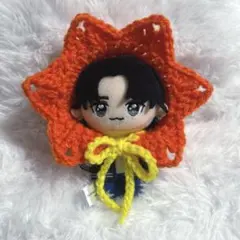 ぬい服 太陽　おひさま　ちびぐるみボンネット　編み物　ハンドメイド　ちびぬい