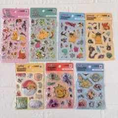 【韓国限定】ポケモン/ウォーターシール/ぷくぷくシール/7点セット①/ダイソー