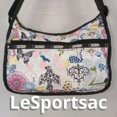 LeSportsac 蝶々 花柄ショルダーバッグ 肩掛け 斜め掛け