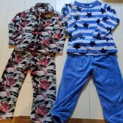 フリースパジャマセット 130cm 迷彩・星柄