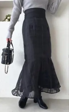 Apres jour　バックレースアップ　マーメイドスカート　黒のサムネイル