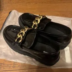 SHEIN 厚底 ローファー ブラック