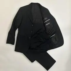 Paul Smith×Delfino 黒×ブルーピンストライプスーツ　Mサイズ