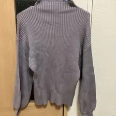 (美品）ボリュームスリーブボトルネックニットトップス