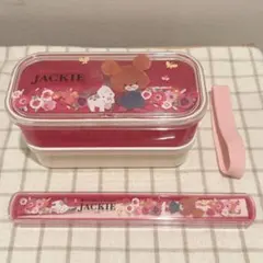 くまのがっこう ミルクちゃんとお花畑 ピンク 2段お弁当箱 ランチボックス 箸