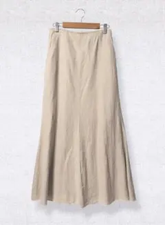SHENERY リネン 麻 フレア マーメイドロングスカート マキシ丈 ベージュ