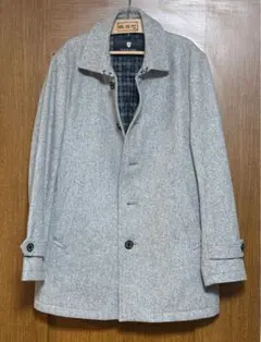 未使用級 希少L◎ブラックレーベルクレストブリッジキルティング Pコートグレー