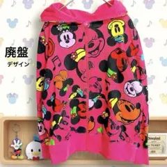 未使用級★TDR限定✨ミッキー＆ミニー 総柄パーカー Lサイズ　ファスナー極美品