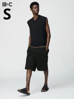 UNIQLO C スウェットワイドショーツ ブラック ショートパンツ Sサイズ