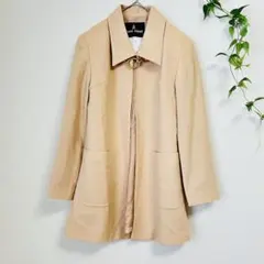 良品☆FINAL STAGE ベージュコート ウール100% 日本製 装飾付