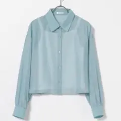 Honeys キャミ付きシアーシャツ グリーン Mのサムネイル