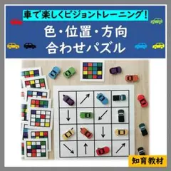 ビジョントレーニング　空間認知　車　色・位置・方向合わせパズル　知育　保育　療育
