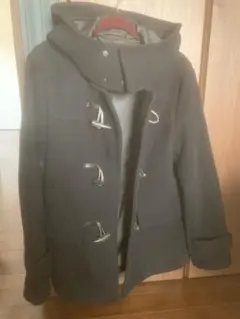 GLOBAL WORK 黒 ダッフルコート フード付き