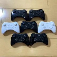 任天堂 Wii U PROコントローラー ブラック ホワイト 7個 ジャンク品