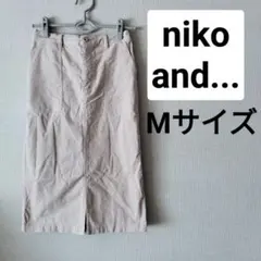 ニコアンド　Mサイズ　アイボリー　タイトスカート　コーデュロイ　美品