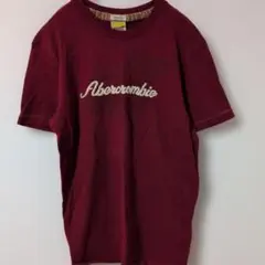 MUSCLE【М】半袖　カットソー　Uネック　ロゴ　レッド