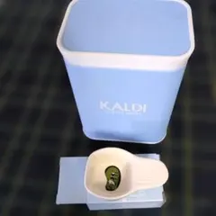 新品未使用　KALDI オリジナルキャニスター缶（青）とメジャースプーン