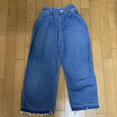 グローバルワーク　140cm デニムワイドパンツ ゴムウエストのサムネイル
