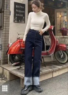 GRL ロールアップデニムパンツXS