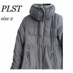 PLST プラステ 高級ダウンコート ベルト付 比翼 グレー 2 M相当 美品