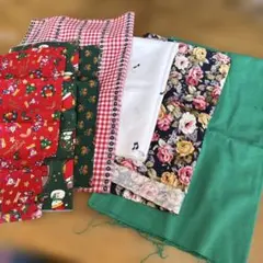 コットン生地 はぎれセット クリスマス柄・花柄・チェック柄　音符柄