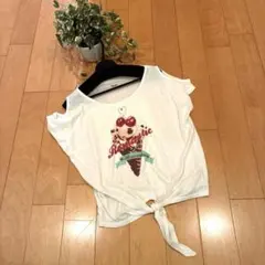 TRALALA 半袖 アイスクリームプリントカットソー　平成　レトロ　Tシャツのサムネイル