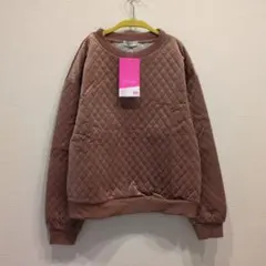 【新品・タグ付き】2PINK 長袖トレーナー キルティング M くすみピンク