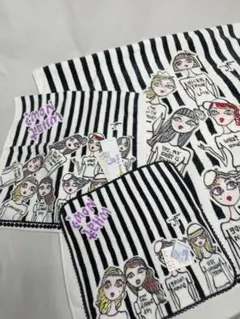 新品タグ付き Jeffrey Fulvimari 黒白タオル3枚セット難ありのサムネイル