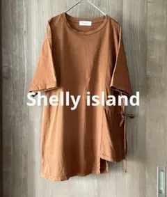 美品　Shelly island 半袖 カットソー ブラウン　薄Tのサムネイル