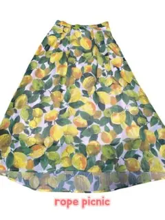 rope picnic レモン柄 フレアスカート　38
