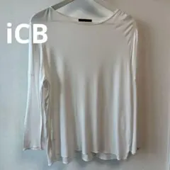 iCB ホワイト 長袖 Tシャツ Lサイズ