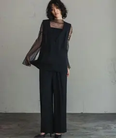 m.様専用✴︎【新品】XL GIRLチュールレイヤードトップスワイドパンツ セット