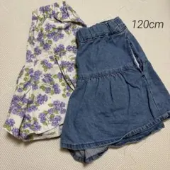 GU デニムフレアショートパンツ セット 花柄 デニム