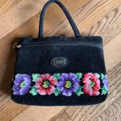 FELLER 花柄ポーチ 黒　フェイラー