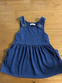 デニム 원피스 リボンポケット付き