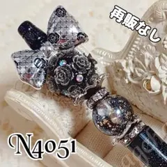 sale‼️N4051 カスタムボールペン カメリア柄リボン 薔薇 再販なし！