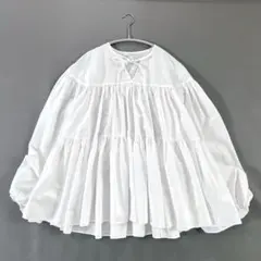 yori ホワイト ティアードフリル ブラウス ホワイト ギャザー 長袖