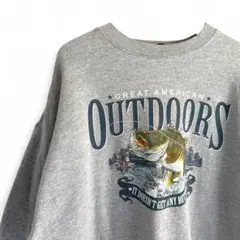 AMERICAN OUTDOORS 釣りプリント スウェット T11