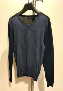 ジョセフオム ネイビー ブラック Vネック セーター 46