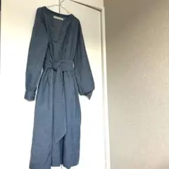 コーデュロイ ひざ丈ワンピース