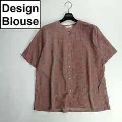 総柄 ペイズリー柄ブラウス アシンメトリーシャツ レトロ ビンテージ 半袖 古着