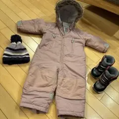 H＆M キッズ用スキーウェア80cmとブーツ14cmセット　1〜2歳