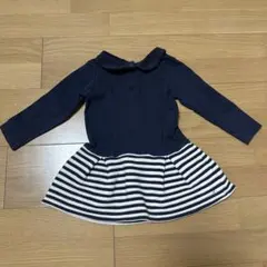 Petit Bateau ネイビー ストライプ ワンピース 24M 86cm
