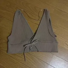 GU リブ編み Vネック ビスチェ Sサイズ
