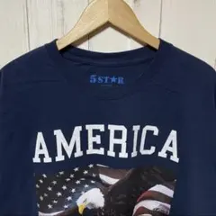 イーグル アニマル 鳥 アメリカ 国旗 星条旗 ビッグプリント 3XL Tシャツ