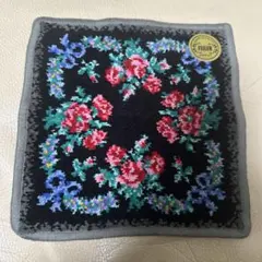 FEILER 花柄タオルハンカチ 黒